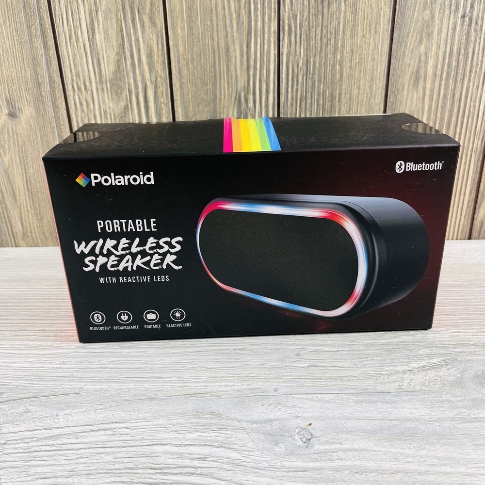 POLAROID  Wireless Portable Bluetooth Speaker With Reactive LEDS NEW